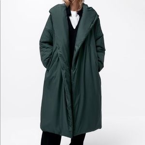 Zara Padded Wrap Belted Coat, Size S-M